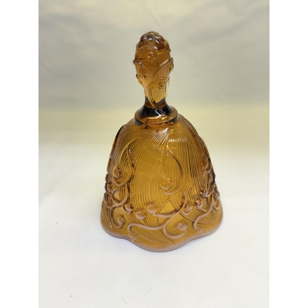 Vintage Fenton Art Glass Lily Of The Valley Cameo Opalescent Bell 5.5" Tall